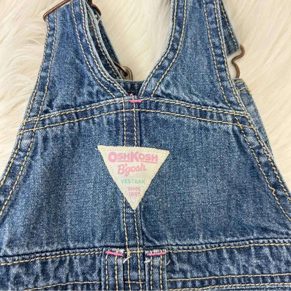 Vintage Baby Girl OshKosh B’Gosh Denim Overall Dress Size 18M